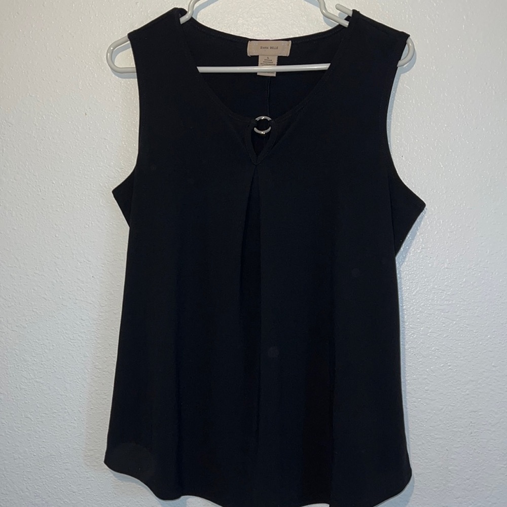 Black sleeveless lightweight blouse